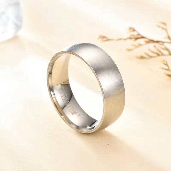 Men’s matte frosted titanium steel wide silver band ring NWT 10 - Picture 2 of 10